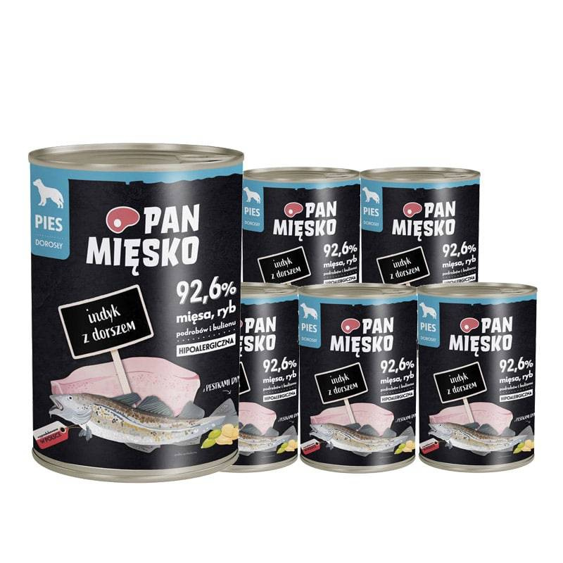 Pan Mięsko karma mokra dla psa Indyk z dorszem zestaw 6 x 400 g sklep