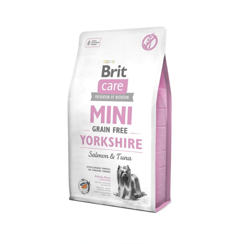 Brit Care Mini Grain-Free Yorkshire Salmon & Tuna 2 kg - hypoalergiczna bezzbożowa karma dla psów rasy Yorkshire Terrier łosoś i tuńczyk 2kg