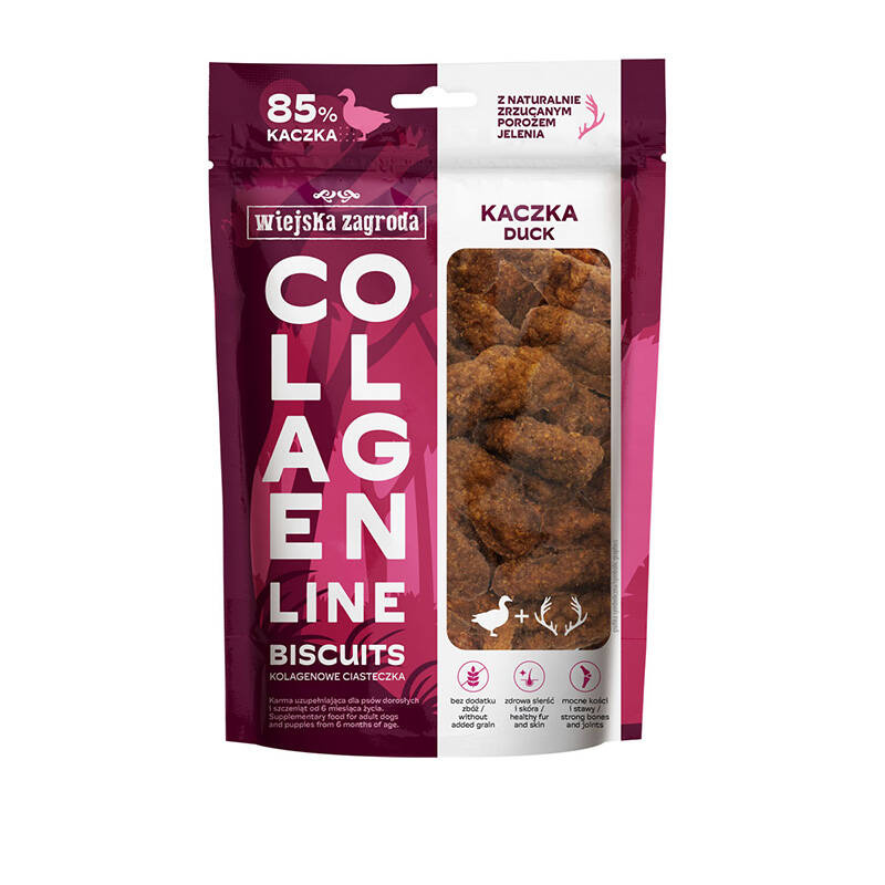 Wiejska Zagroda Przysmak dla psa Kolagenowe ciasteczka Kaczka (dorosły) 90g