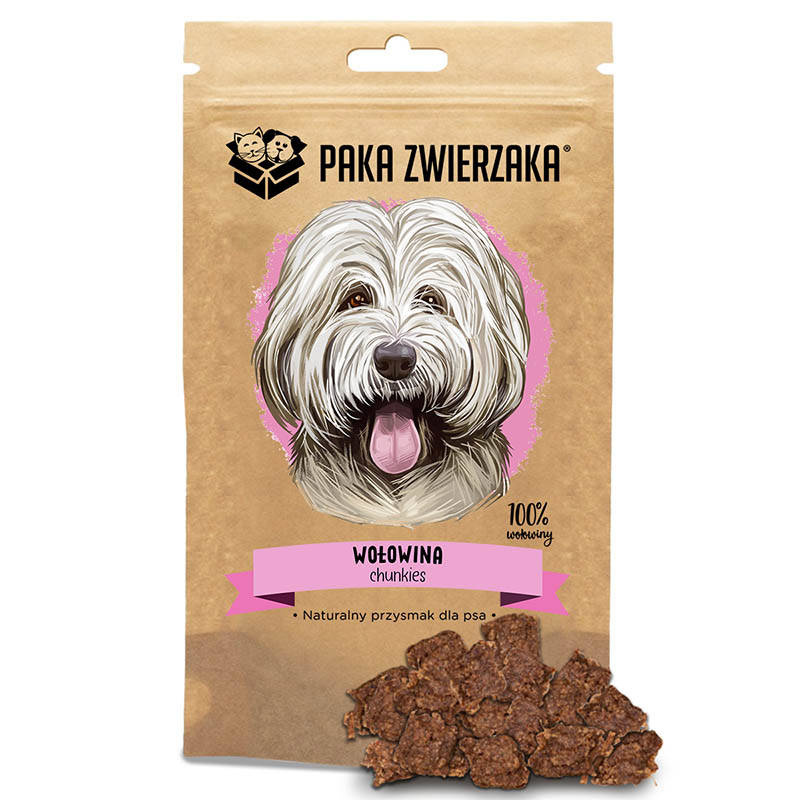 Paka Zwierzaka Przysmak chunkies Wołowina 100% (70g)