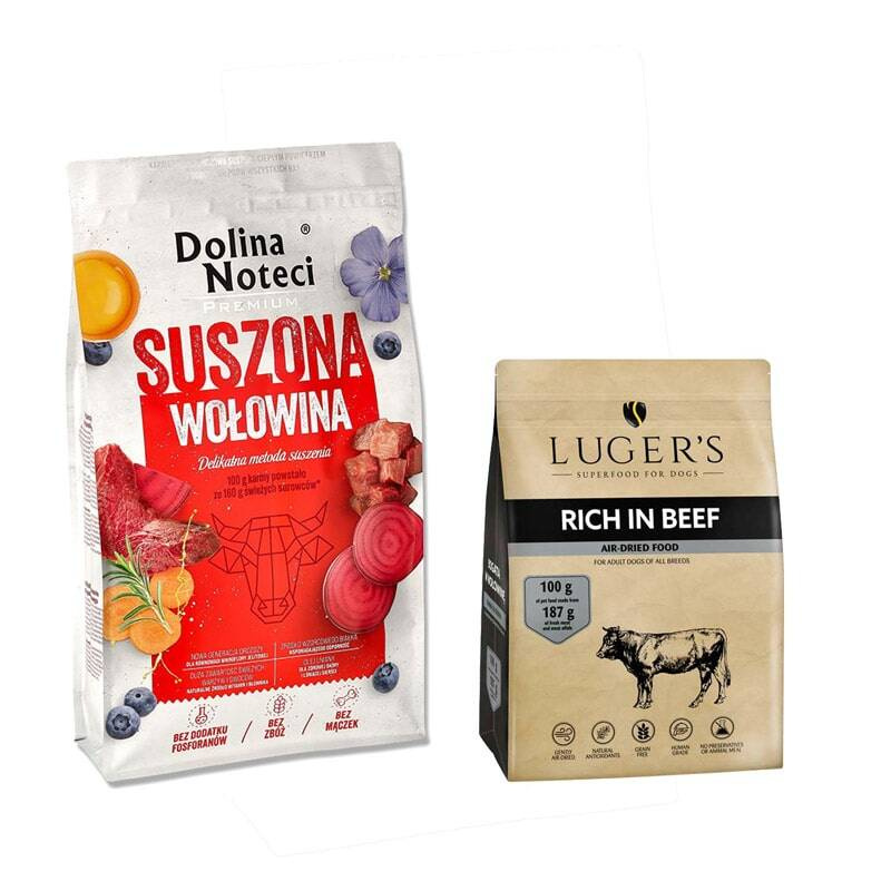 Karma suszona dla psa Dolina Noteci Premium wołowina 9 kg + GRATIS Luger’s karma suszona dla psa bogata w wołowinę 1 kg