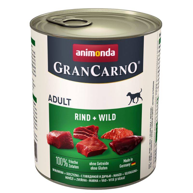 Animonda Grancarno Fleisch Plus Rind + Wild 800 g - mokra karma dla psów wołowina z dziczyzną 800g Dostawa GRATIS od 159 zł + super okazje