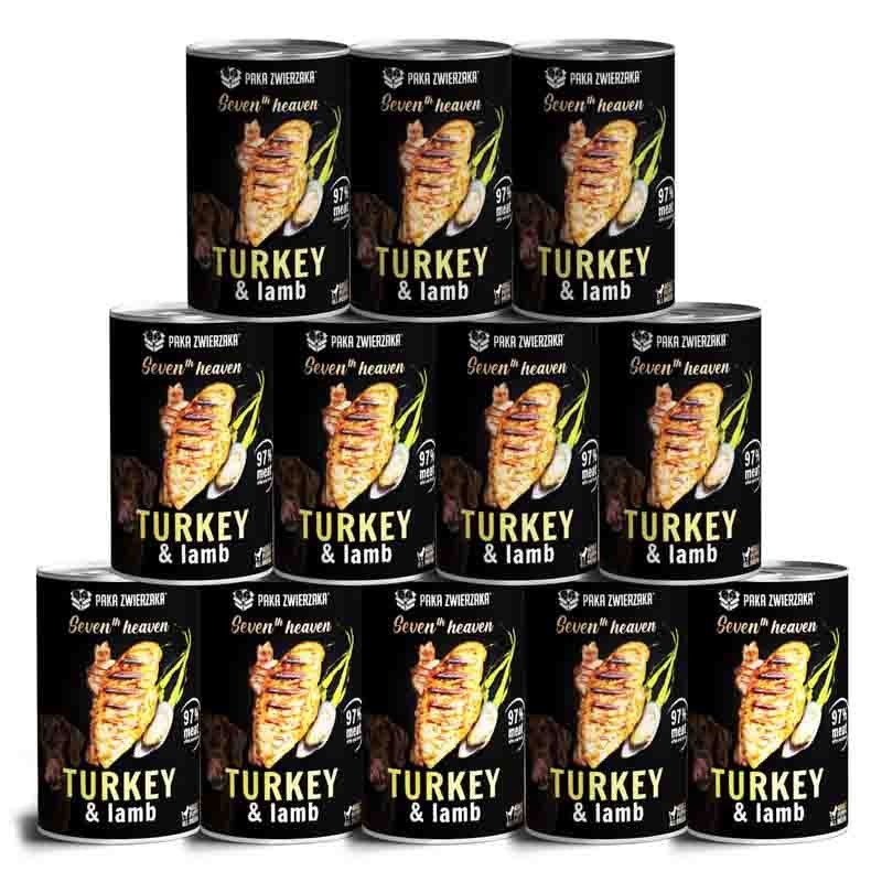 Paka Zwierzaka Karma mokra SH Turkey & lamb indyk i jagnię zestaw 12 x 400 g