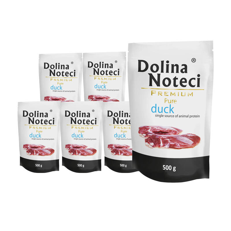 Karma mokra dla psa alergika Dolina Noteci Premium bogata w kaczkę zestaw 10 x 500 g