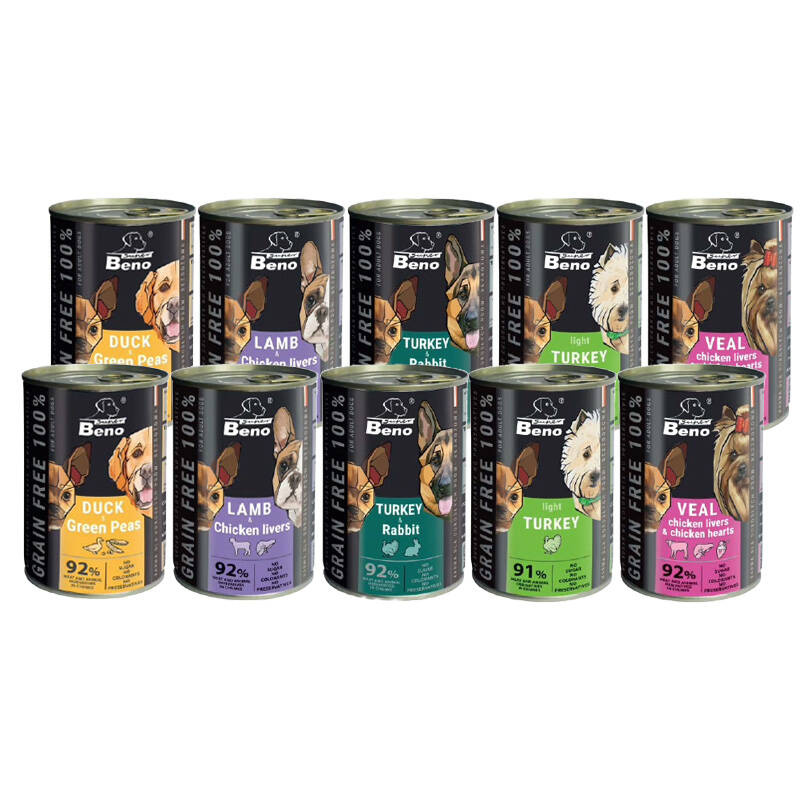 Super Beno Mokra karma dla psa bezzbożowe kąski w sosie mix smaków 10 x 415 g