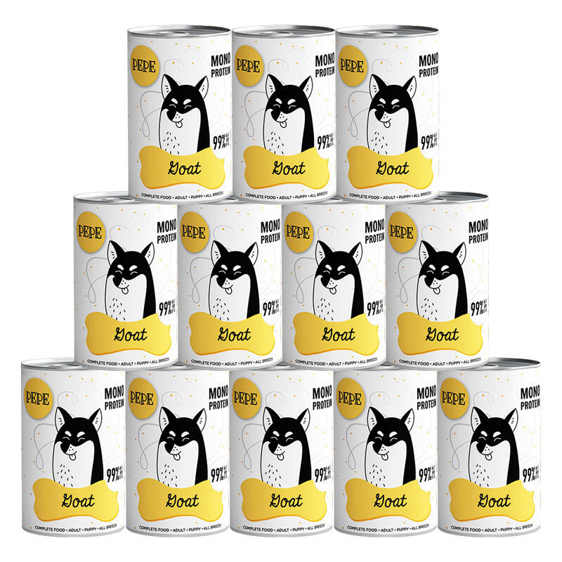 Paka Zwierzaka Karma mokra dla psa PEPE Goat koza zestaw 12 x 400 g