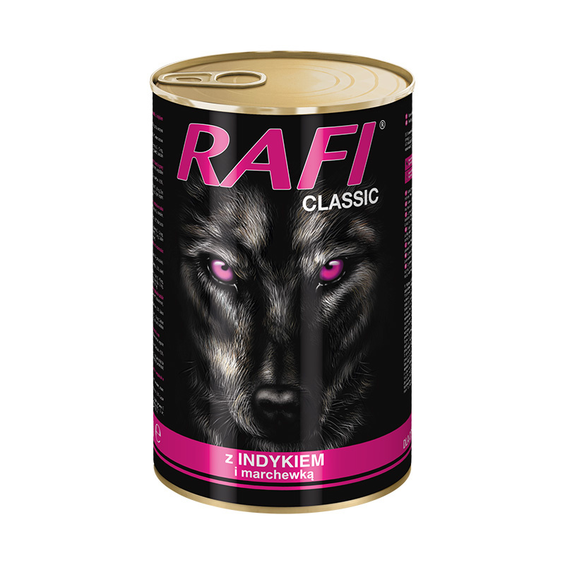 Rafi Classic Puszka dla Psa Kawałki Indyka z Marchewką 1240 g Dostawa GRATIS od 95 zł + super okazje