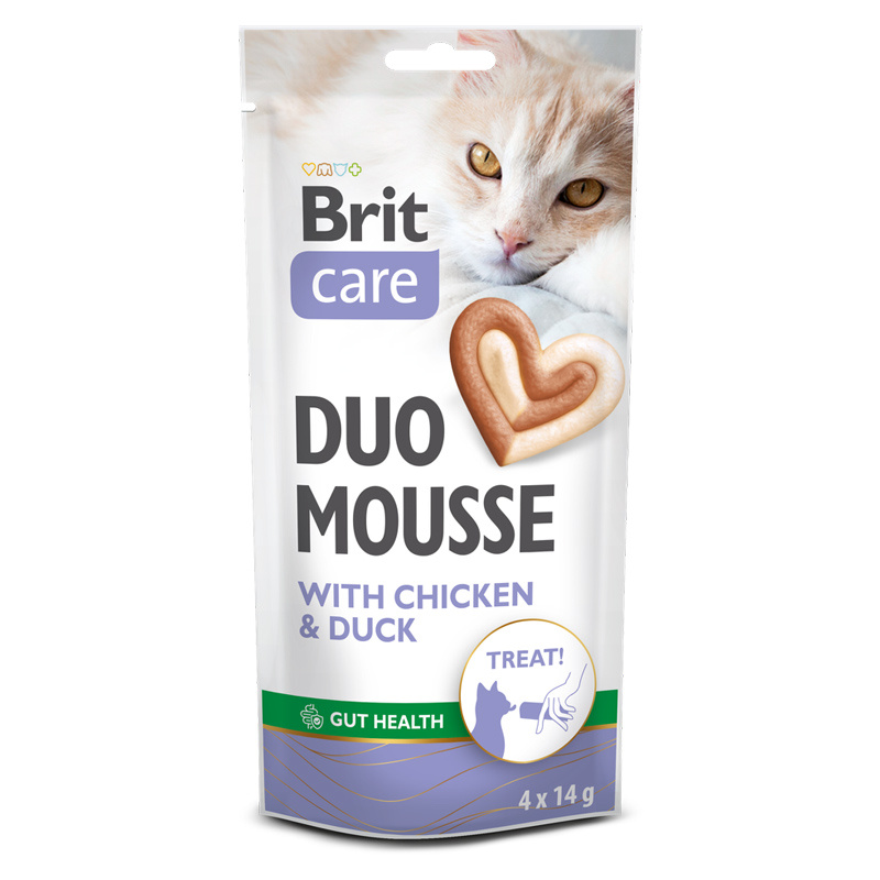 Brit Care Cat Creamy Duo Mousse mokra karma dla kota Chicken & Duck 4 x 14 g