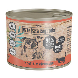 Wiejska Zagroda karma dla kota Królik z Cielęciną 200g