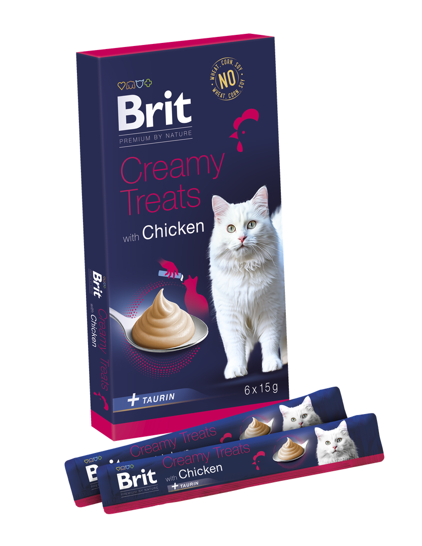 Brit Cat Creamy Treats Karma mokra przysmak dla kota z kurczakiem 6 x 15 g