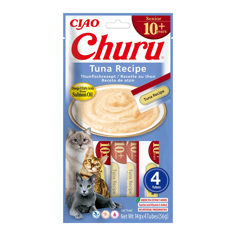 Inaba Cat Churu Senior Przysmak dla starszych kotów z tuńczykiem 4 x 14 g