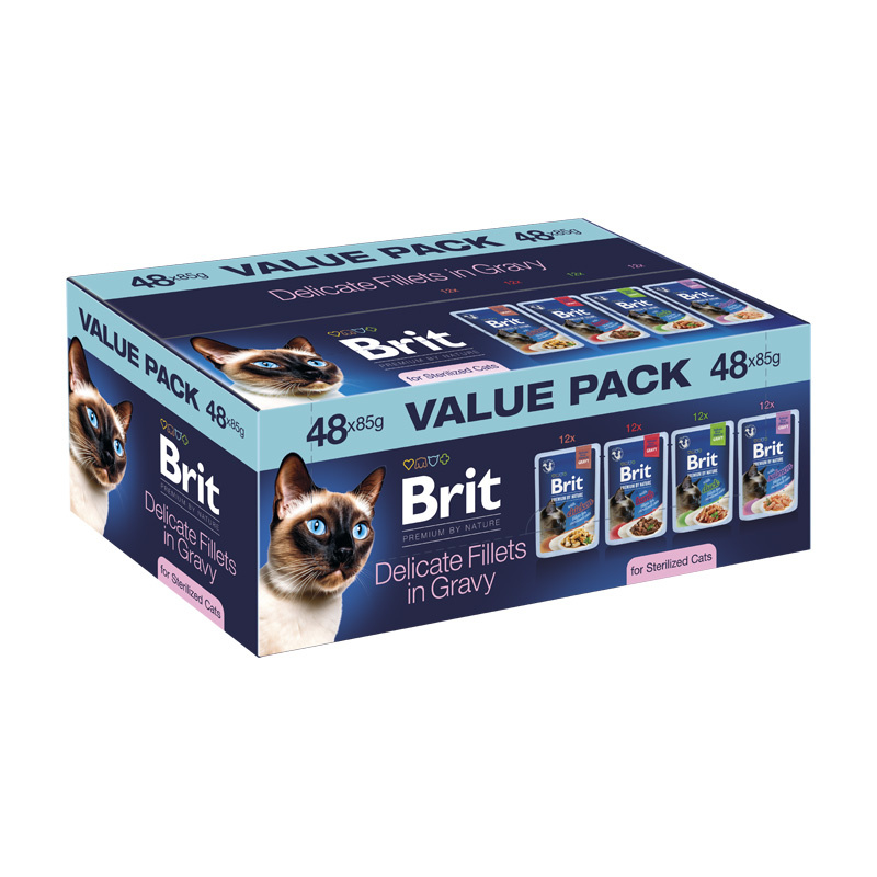 Brit Cat Karma Mokra Dla Kota Pouches Value Pack gravy Sterilised 48 x 85 g