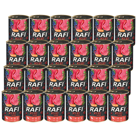 Mokra karma dla psa Rafi z wołowiną zestaw 24 x 400 g
