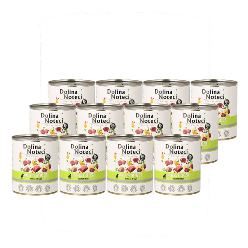 Mokra karma dla psa Dolina Noteci Premium bogata w gęś zestaw 12 x 800 g EDYCJA LIMITOWANA