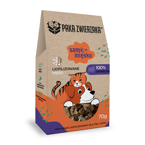 Paka Zwierzaka Samo Mięsko Przysmak liofilizowany dla psa i kota Jagnięcina 70 g