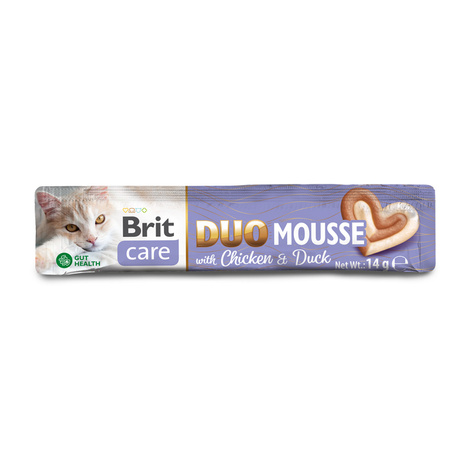 Brit Care Cat Creamy Duo Mousse mokra karma dla kota Chicken & Duck 4 x 14 g