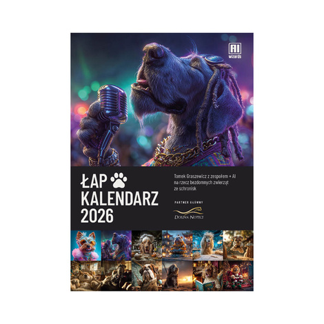 Dolina Noteci x AI Wizards Łap kalendarz 2026 Psy A4