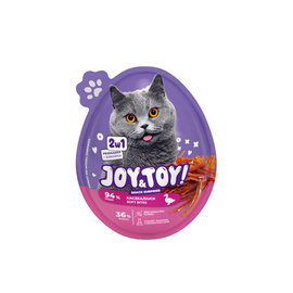 Joy&Toy jajko niespodzianka 2w1 dla kota przekąska o smaku kaczki + zabawka