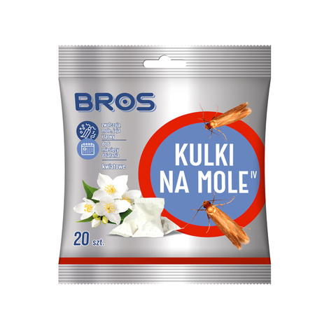 Bros Kulki na mole odzieżowe zapach kwiatowy 20 szt.