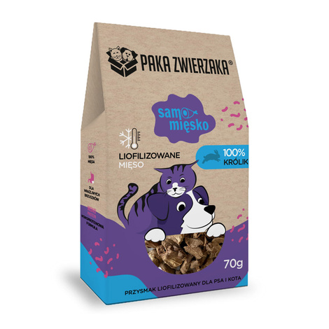 Paka Zwierzaka Samo Mięsko Przysmak liofilizowany dla psa i kota Królik 70 g