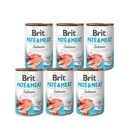 Karma mokra dla psa Brit Pate & Meat Salmon zestaw 6 x 400 g