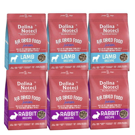 Dolina Noteci Superfood Junior karma suszona dla psa mix smaków 6 x 1 kg