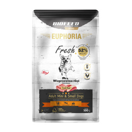 Biofeed Euphoria Fresh Karma sucha dla psów z wieprzowiną i gęsią mini i małe rasy 500 g