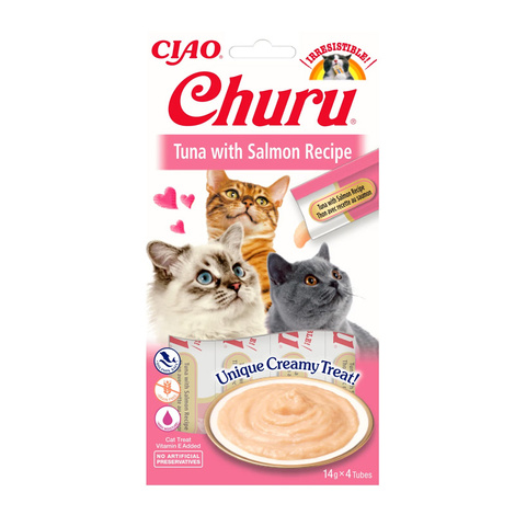 Inaba Cat Churu Przysmak dla kota o smaku tuńczyka z łososiem 4 x 14 g