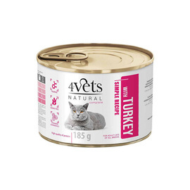 4Vets Natural Mokra karma dla kota z indykiem 185 g