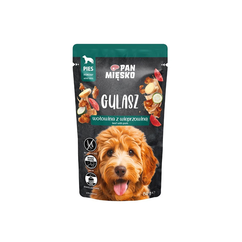 Pan Mięsko karma mokra dla psa gulasz wołowina z wieprzowiną 150 g