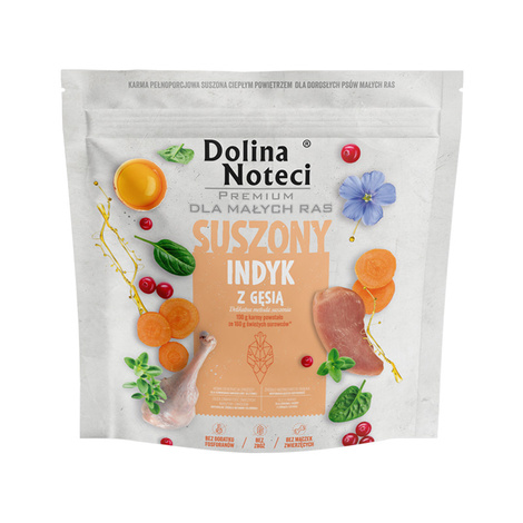 Karma suszona dla psa Dolina Noteci Premium dla dorosłych psów małych ras indyk z gęsią 1 kg