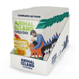 Animal Island Everyday Karma mokra dla kota drób z wątróbką w galarecie 12 x 85 g