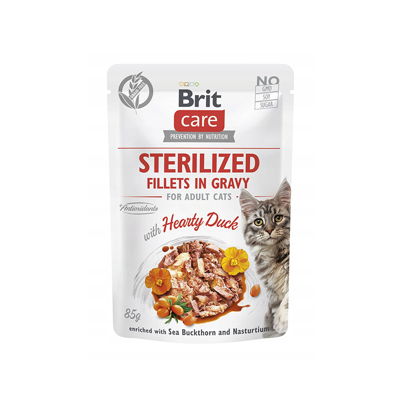 Brit Care Mokra Karma dla kota po sterylizacji filety z kaczką i sercem w sosie 85 g