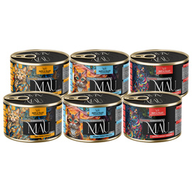 MAU Pasztet i Filet Karma mokra dla kota mix trzech smaków zestaw 6 x 185 g