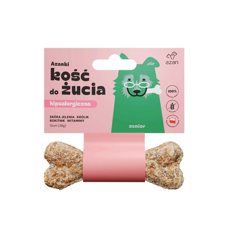 Azanki Senior Kość dla psa skóra jelenia królik rokitnik 12 cm