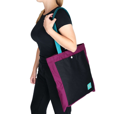 Spółka Zoo Design Materiałowa torba z kieszenią fioletowo-czarna