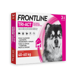 Frontline Tri-act Roztwór do nakrapiania przeciwko pchłom i kleszczom dla psów XL 3 pipetki 6 ml