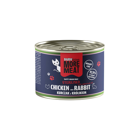 BUBAlicious mokra karma dla kota STERILISED kura królik 185 g 