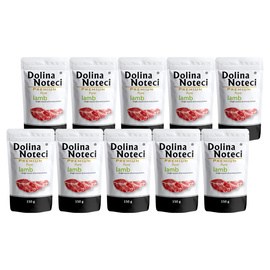 Mokra karma dla psa alergika Dolina Noteci Premium Pure bogata w jagnięcinę zestaw 10 x 150 g