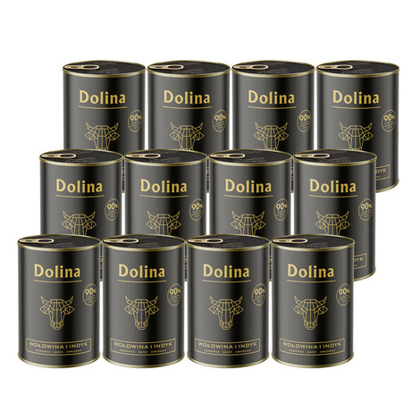 Mokra karma dla psa Dolina wołowina i indyk zestaw 12 x 400 g