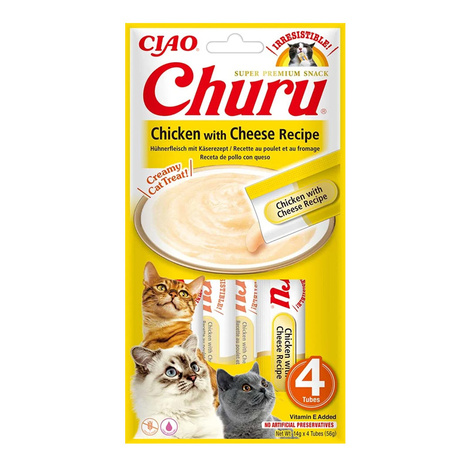 Inaba Cat Churu Przysmak dla kota o smaku kurczaka z serem 4 x 14 g