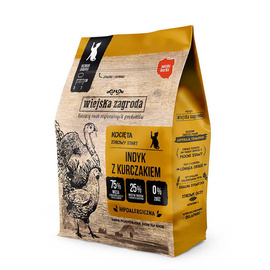 Wiejska Zagroda karma sucha dla kota Indyk z kurczakiem kocięta 400 g
