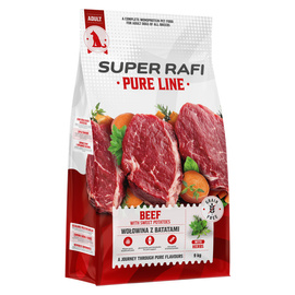 Super Rafi Pure Line Sucha karma dla psa wołowina z batatami 9 kg
