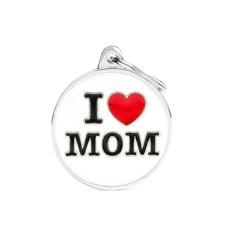 Zawieszka Adresówka Identyfikator z grawerem dla psa i kota I Love Mom