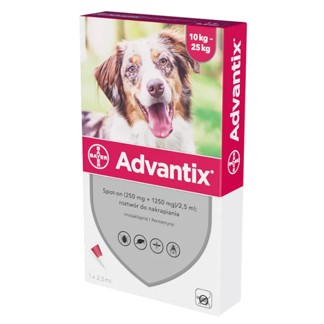 Advantix Krople na kleszcze dla psów 10 - 25 kg 2,5 ml - 1 szt.