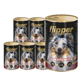 Flipper Mokra karma dla psa z wołowiną zestaw 6 x 1240 g