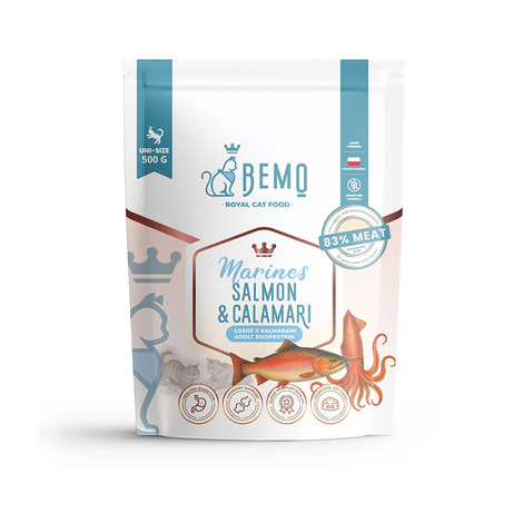 Bemo Cat Marines Salmon & Calamari – karma sucha dla kota z łososiem i kalmarami 500g