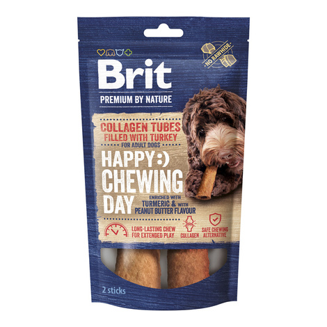 Brit Premium Collagen Tubes Kolagenowe rurki dla psa przysmak z nadzieniem z indyka 15cm/2 szt