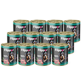 Mokra karma dla psa Flipper Pate z dziczyzną zestaw 12 x 800 g