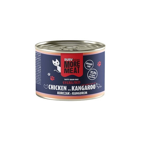 BUBAlicious mokra karma dla kota STERILISED kura kangur 185g 